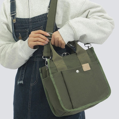 Multi-pocket Handbag for Women Grocery Shopping Bag Canvas-Tote Bag Large Capacity Crossbody Bag Lunch Bag Travel Bag