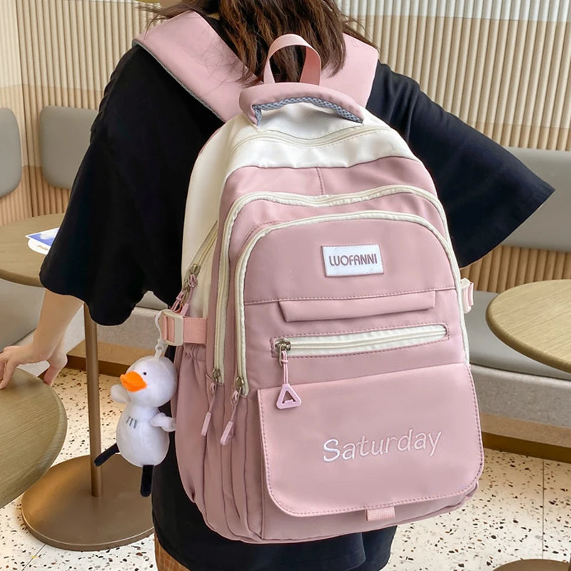 Multi-pocket Women Backpack Waterproof School Bag For Teenager Girl Student Bookbag Rucksack Cute Female Travel Bagpack Mochila