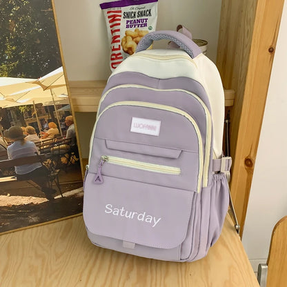 Multi-pocket Women Backpack Waterproof School Bag For Teenager Girl Student Bookbag Rucksack Cute Female Travel Bagpack Mochila