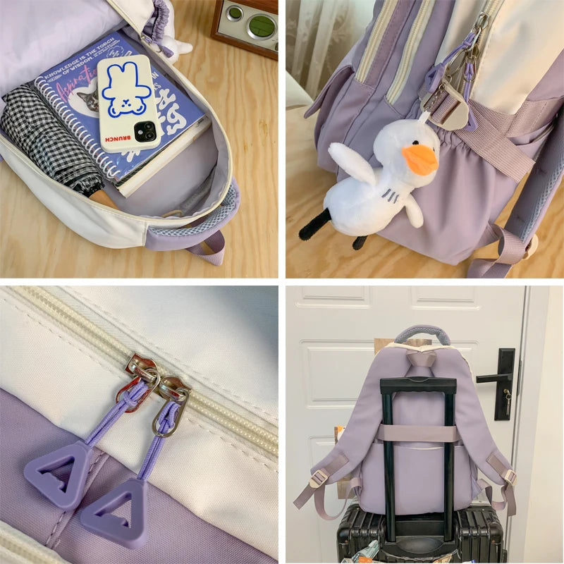 Multi-pocket Women Backpack Waterproof School Bag For Teenager Girl Student Bookbag Rucksack Cute Female Travel Bagpack Mochila