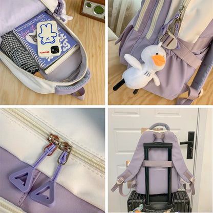 Multi-pocket Women Backpack Waterproof School Bag For Teenager Girl Student Bookbag Rucksack Cute Female Travel Bagpack Mochila