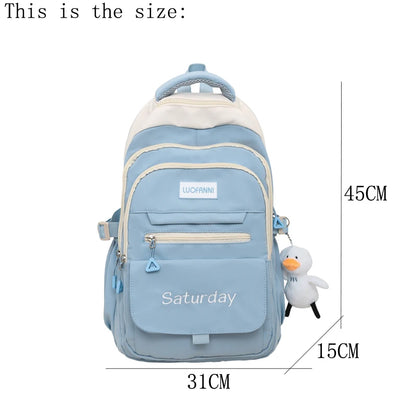 Multi-pocket Women Backpack Waterproof School Bag For Teenager Girl Student Bookbag Rucksack Cute Female Travel Bagpack Mochila