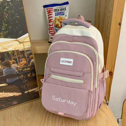 Multi-pocket Women Backpack Waterproof School Bag For Teenager Girl Student Bookbag Rucksack Cute Female Travel Bagpack Mochila