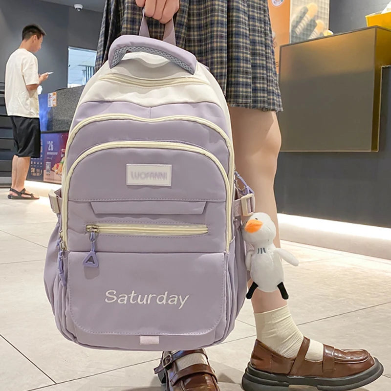 Multi-pocket Women Backpack Waterproof School Bag For Teenager Girl Student Bookbag Rucksack Cute Female Travel Bagpack Mochila
