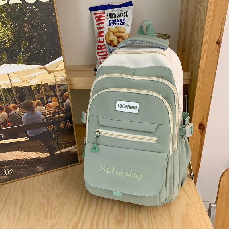 Multi-pocket Women Backpack Waterproof School Bag For Teenager Girl Student Bookbag Rucksack Cute Female Travel Bagpack Mochila