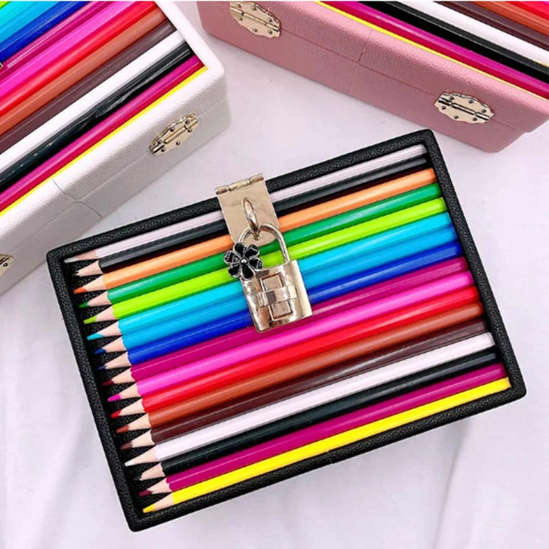 Multicolored Pencil Pattern Clutches Wedding Bridal Woman Gift Handbag Birthday Dinner Girl Purse Cocktail Party Evening Bag