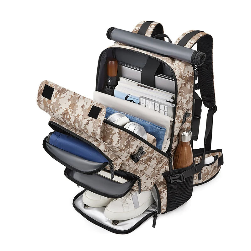Multifinonal Travel Backpack Man Mountaineering Large Capacity Camping Outdoor Waterproof Camouflage 17.3in Laptop Bags Usb Port