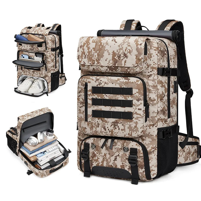 Multifinonal Travel Backpack Man Mountaineering Large Capacity Camping Outdoor Waterproof Camouflage 17.3in Laptop Bags Usb Port