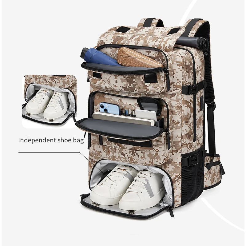 Multifinonal Travel Backpack Man Mountaineering Large Capacity Camping Outdoor Waterproof Camouflage 17.3in Laptop Bags Usb Port