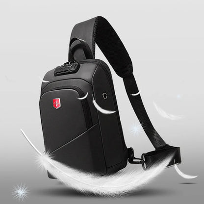 Multifunction Anti-theft Men Shoulder Bags Black USB Charging Crossbody Bags Waterproof Casual Travel Messenger Chest Bag Male