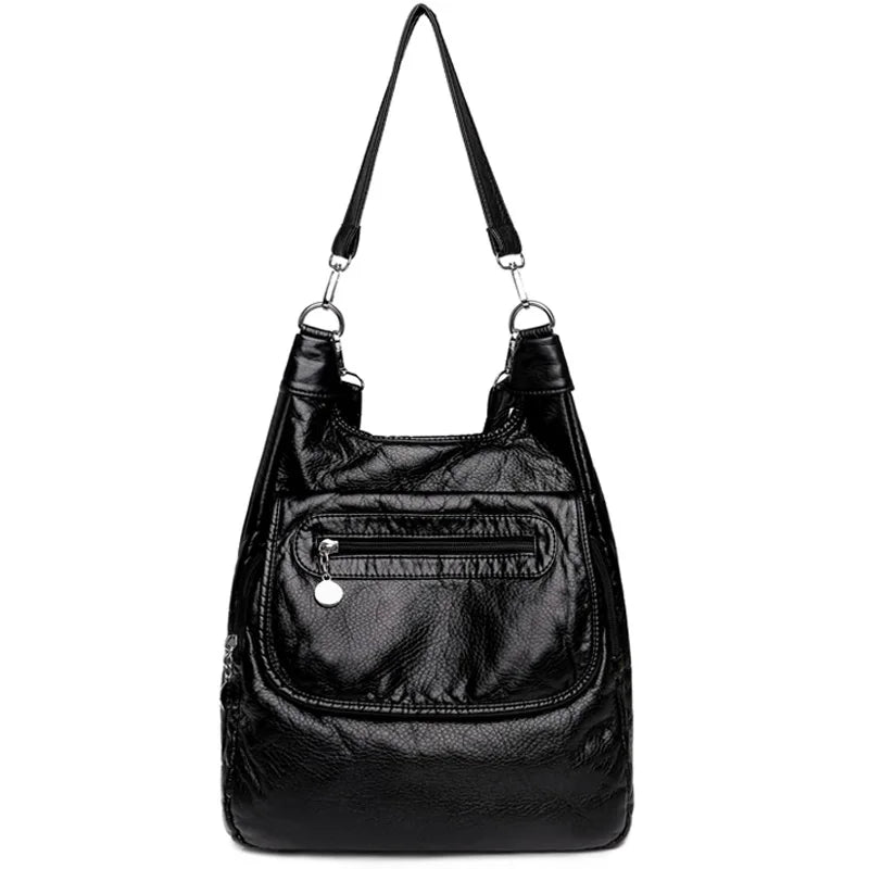 Multifunction Bags Purses High Quality Bookbag Soft Leather School Bags for Teen Girls Ladies Travel Large Capacity Mochilas