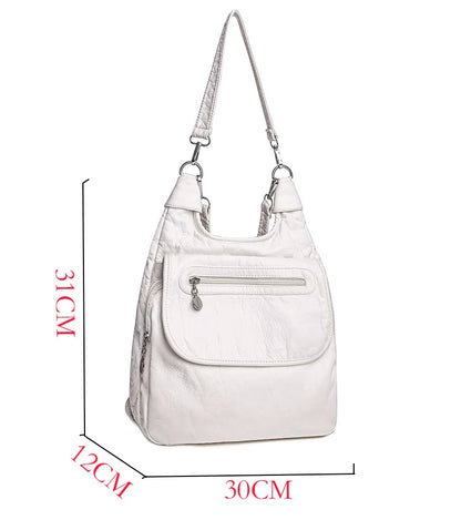 Multifunction Bags Purses High Quality Bookbag Soft Leather School Bags for Teen Girls Ladies Travel Large Capacity Mochilas