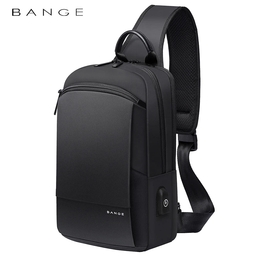 Multifunction Crossbody Chest Bag Men USB Charging Pack Short Trip Messengers Bag Water Repellent Shoulder Fashion