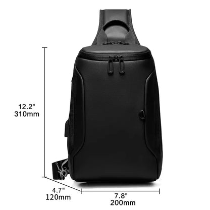 Multifunction Crossbody Chest Bag Men USB Charging Port Messengers Pack Waterproof Sling Shoulder Bags For Male