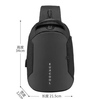 Multifunction Crossbody Chest Bag Men USB Charging Port Messengers Pack Waterproof Sling Shoulder Bags For Male Bolsas Masculina