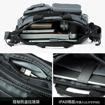 Multifunction Fashion Shoulder Messenger Bag Casual Business Men Briefcase Large Capacity Male USB Port Travel Handbag