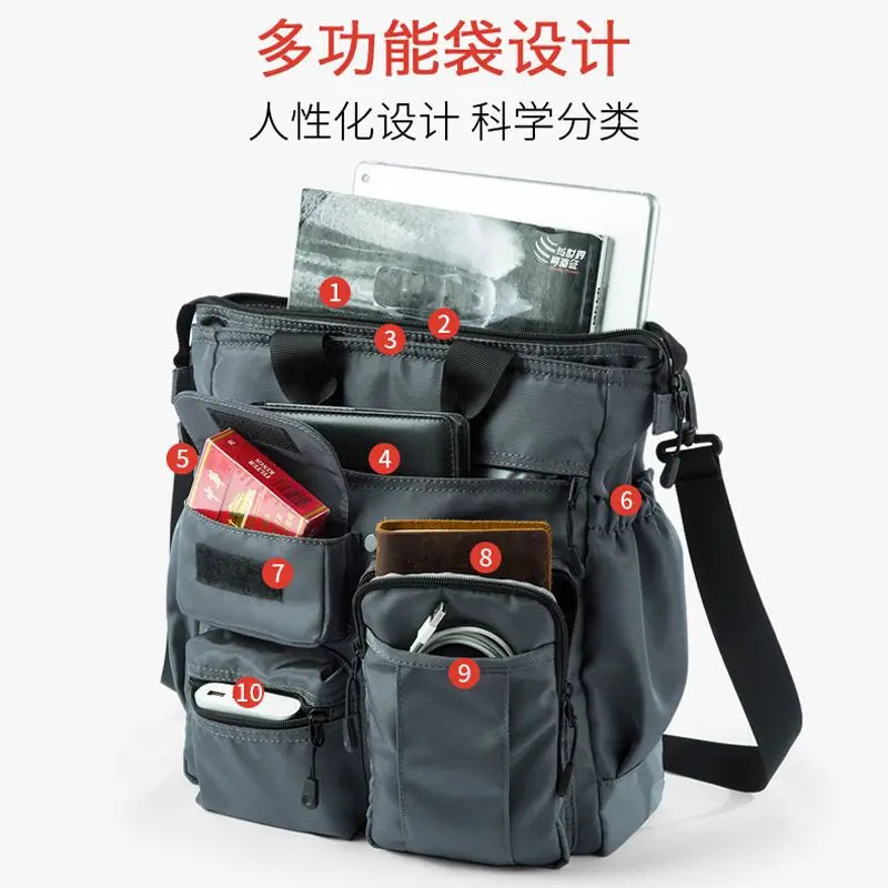 Multifunction Fashion Shoulder Messenger Bag Casual Business Men Briefcase Large Capacity Male USB Port Travel Handbag