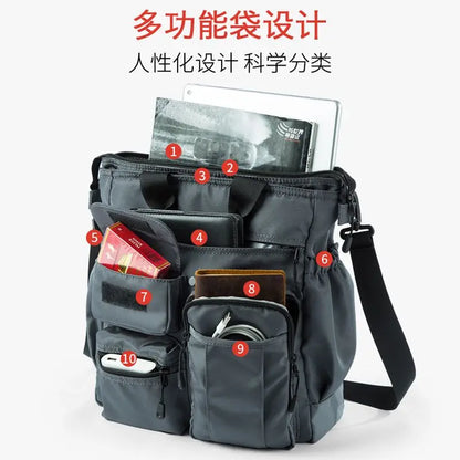 Multifunction Fashion Shoulder Messenger Bag Casual Business Men Briefcase Large Capacity Male USB Port Travel Handbag