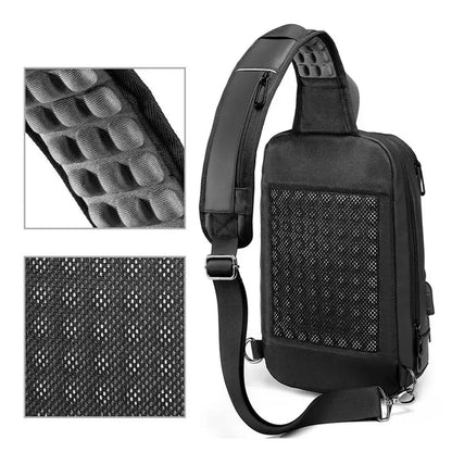 Multifunction Large Capacity Men's Chest Bag Waterproof Male Crossbody Sling Pack Travel Shoulder Bag With USB Charging Bolsas
