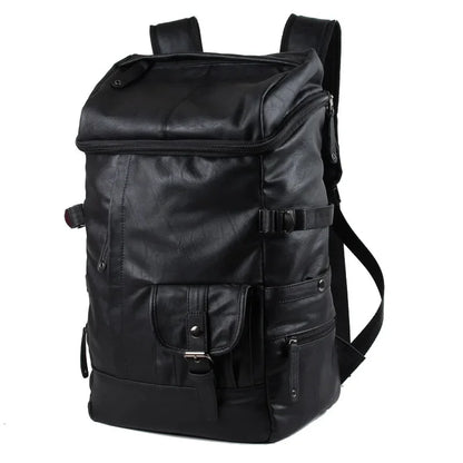 Multifunction Leather Men's Large Capacity Student School Outdoor Travel Backpack Casual Male Laptop Bag