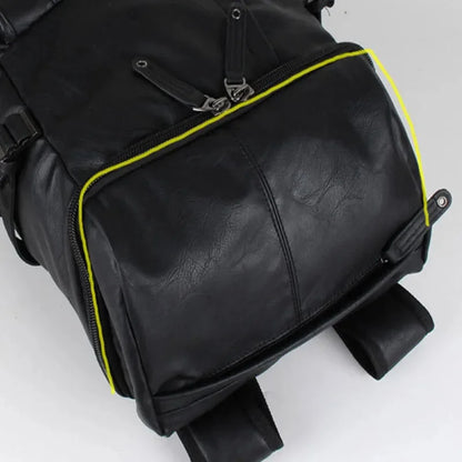 Multifunction Leather Men's Large Capacity Student School Outdoor Travel Backpack Casual Male Laptop Bag