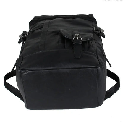 Multifunction Leather Men's Large Capacity Student School Outdoor Travel Backpack Casual Male Laptop Bag