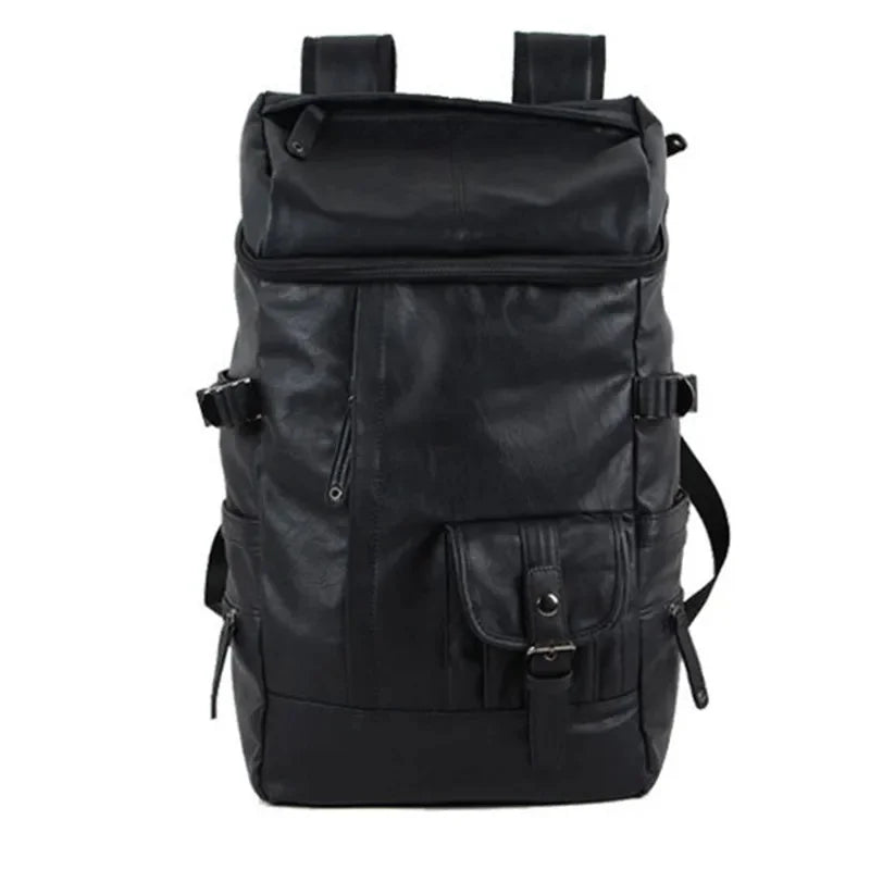 Multifunction Leather Men's Large Capacity Student School Outdoor Travel Backpack Casual Male Laptop Bag