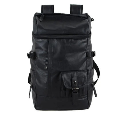 Multifunction Leather Men's Large Capacity Student School Outdoor Travel Backpack Casual Male Laptop Bag