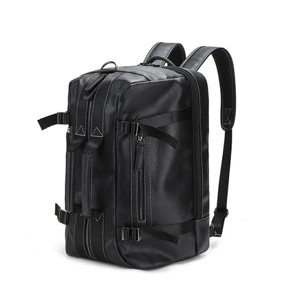 Multifunction PU Leather Men's Backpack Large Capacity Handbag Crossbody Travel Fashion Laptop Bag Man School Backpacks