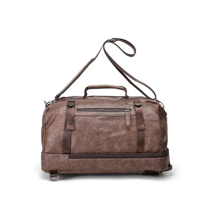 Multifunction PU Leather Men's Backpack Large Capacity Handbag Crossbody Travel Fashion Laptop Bag Man School Backpacks
