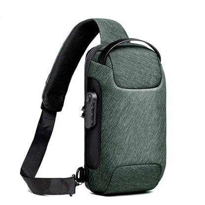 Multifunction Short Travel Messenger Chest Pack Fashion Men's Waterproof USB Oxford Crossbody Anti-theft Shoulder Sling Bag