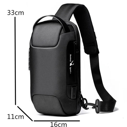 Multifunction Short Travel Messenger Chest Pack Fashion Men's Waterproof USB Oxford Crossbody Anti-theft Shoulder Sling Bag