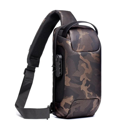 Multifunction Short Travel Messenger Chest Pack Fashion Men's Waterproof USB Oxford Crossbody Anti-theft Shoulder Sling Bag