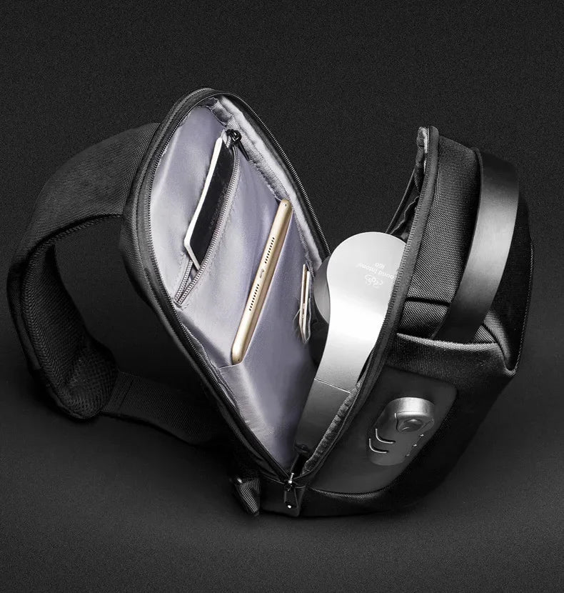 Multifunction Short Travel Messenger Chest Pack Fashion Men's Waterproof USB Oxford Crossbody Anti-theft Shoulder Sling Bag
