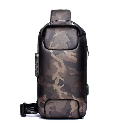 Multifunction Short Travel Messenger Chest Pack Fashion Men's Waterproof USB Oxford Crossbody Anti-theft Shoulder Sling Bag
