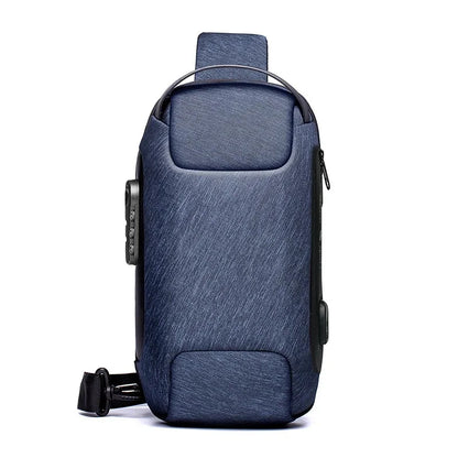 Multifunction Short Travel Messenger Chest Pack Fashion Men's Waterproof USB Oxford Crossbody Anti-theft Shoulder Sling Bag