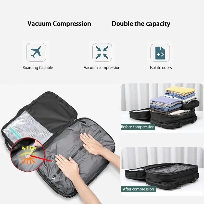 Multifunctional Air for Men Large Capacity Vacuum Storage Business Travel Bag Oxford Cloth Waterproof Backpack