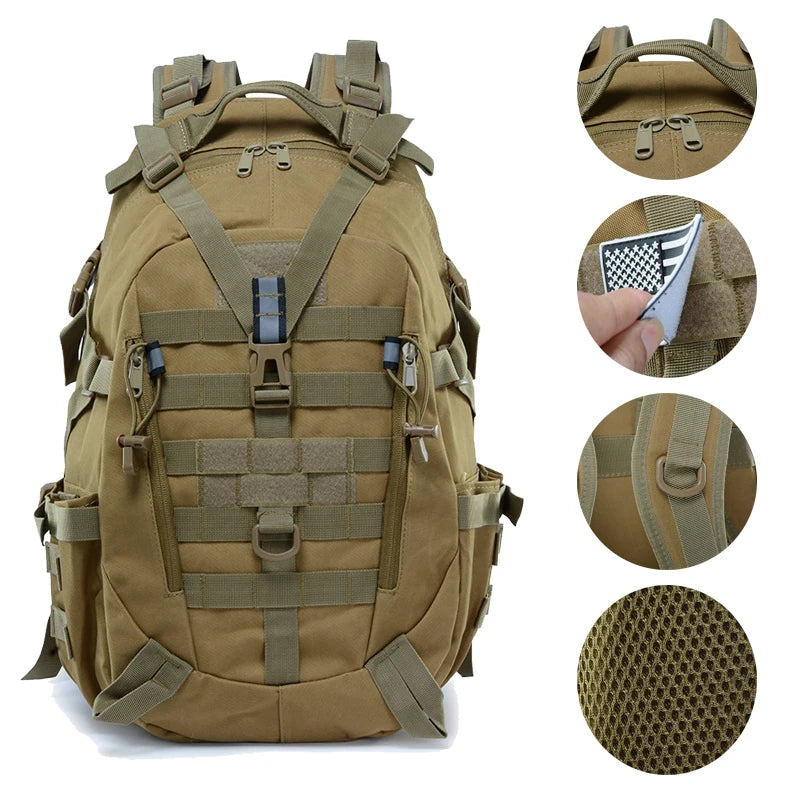 Multifunctional Backpack for Men Camping Hiking Riding Backpacks Reflective Outdoor Travel Bags Climbing Rucksack Bag Camouflage