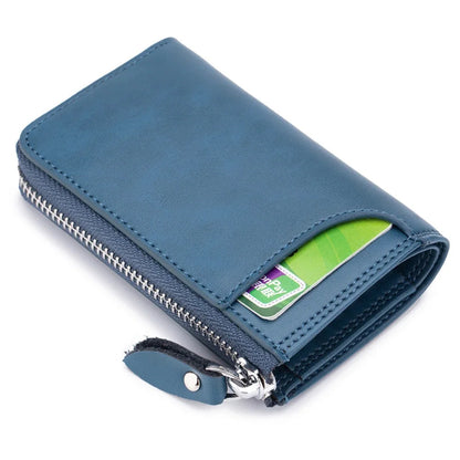 Multifunctional Coin Purse Car Storage Zipper Vertical Key Cowhide Card Bag