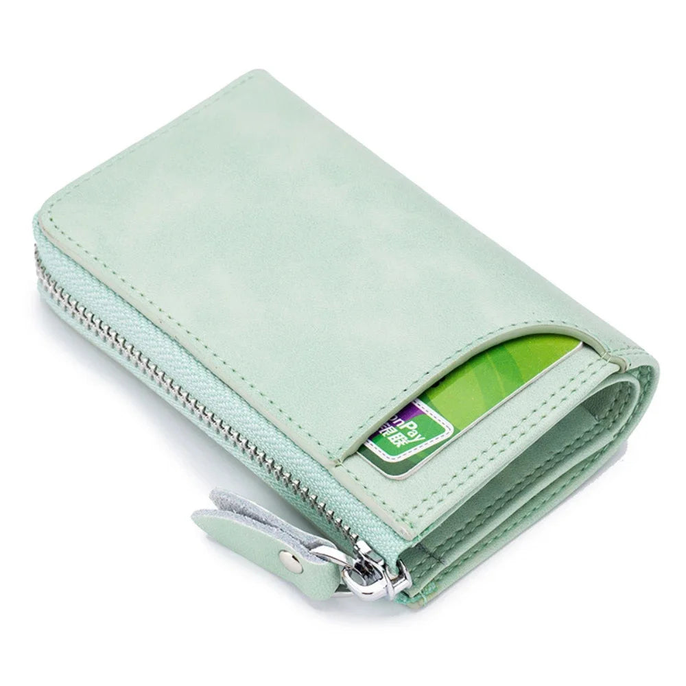 Multifunctional Coin Purse Car Storage Zipper Vertical Key Cowhide Card Bag