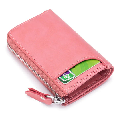 Multifunctional Coin Purse Car Storage Zipper Vertical Key Cowhide Card Bag