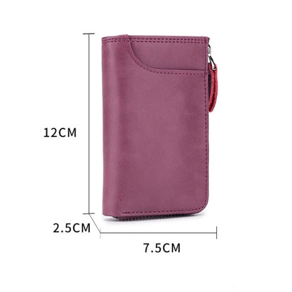 Multifunctional Coin Purse Car Storage Zipper Vertical Key Cowhide Card Bag