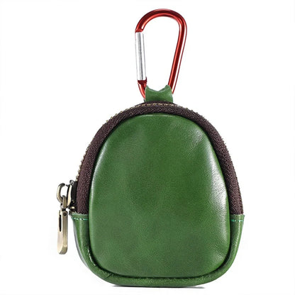 Multifunctional Earphone Storage Genuine Leather Coin Bag Small Purse