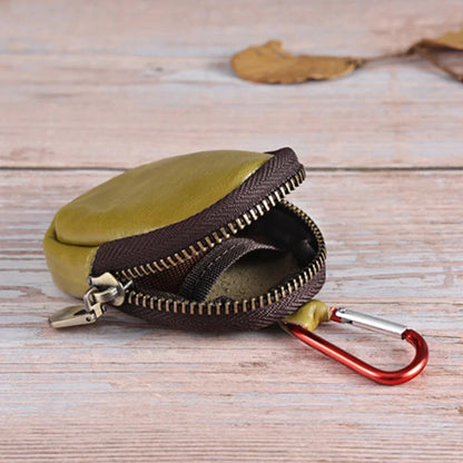 Multifunctional Earphone Storage Genuine Leather Coin Bag Small Purse