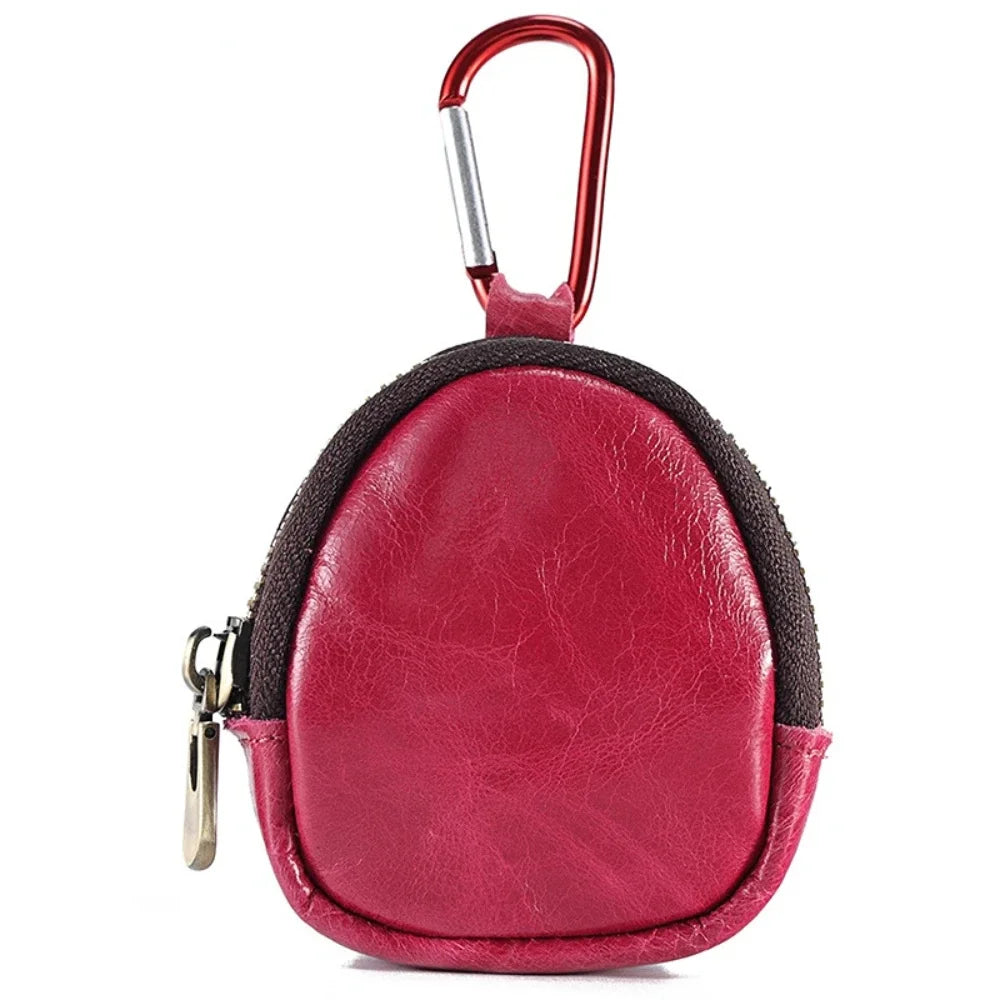 Multifunctional Earphone Storage Genuine Leather Coin Bag Small Purse
