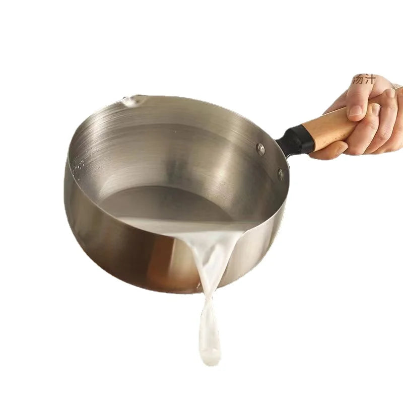 Multifunctional Japanese Snow Flat Pot for Noodles, Vegetables, Baby Food, etc. Compatible with Induction & Gas Stove