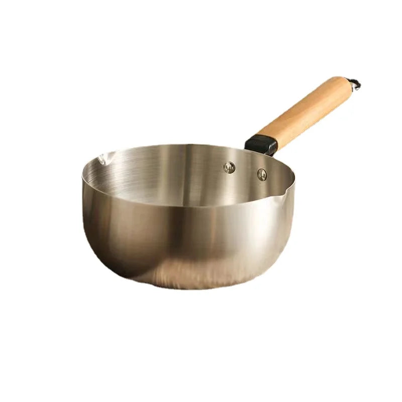 Multifunctional Japanese Snow Flat Pot for Noodles, Vegetables, Baby Food, etc. Compatible with Induction & Gas Stove