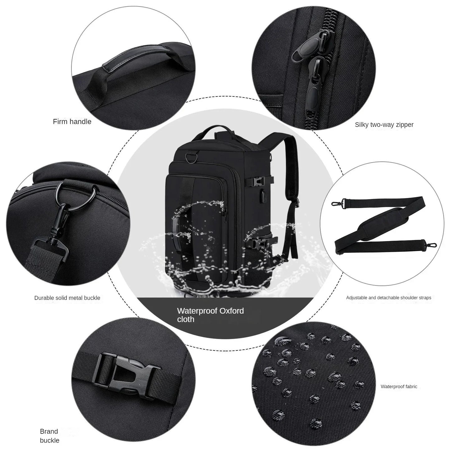 Multifunctional Leisure Mountaineering Fitness Backpack 50L Large Capacity Travel Handbag Can Hold A 19-inch Laptop