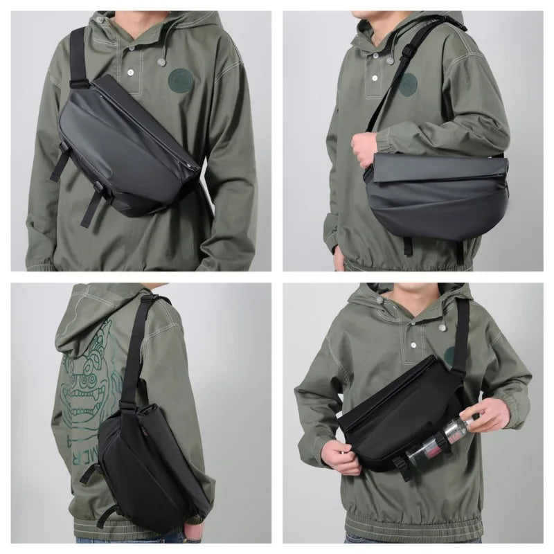 Multifunctional Men's Fashion Nylon Shoulder Chest Bag Men's Travel Cross Chest Bag Men's Small Cross Waist Bag