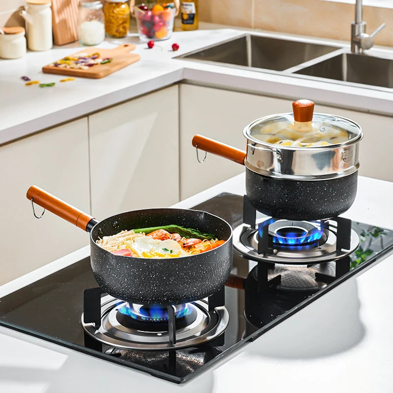 Multifunctional Non-Stick Pot Aluminum Alloy Coated With Medical Stone Pot Household Practical Saucepan Kitchen Utensils
